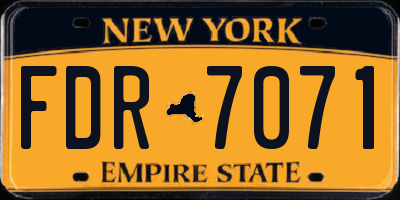 NY license plate FDR7071