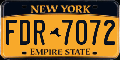NY license plate FDR7072