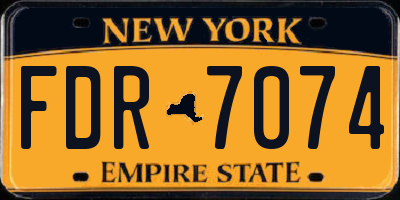 NY license plate FDR7074