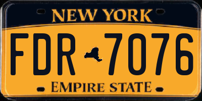 NY license plate FDR7076