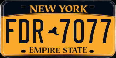 NY license plate FDR7077
