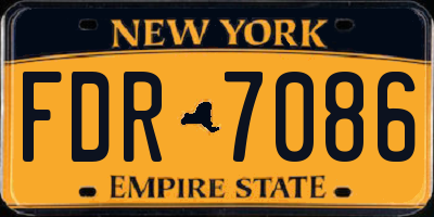 NY license plate FDR7086