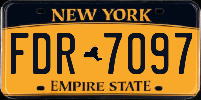 NY license plate FDR7097