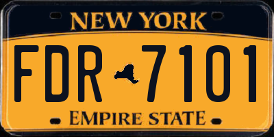 NY license plate FDR7101