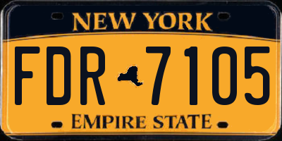 NY license plate FDR7105