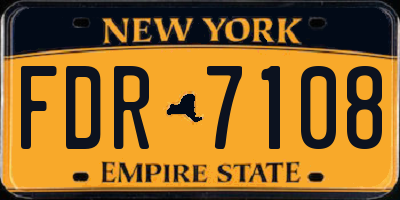 NY license plate FDR7108