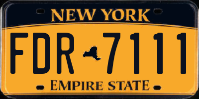 NY license plate FDR7111