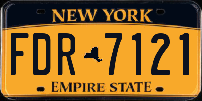 NY license plate FDR7121