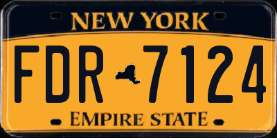 NY license plate FDR7124