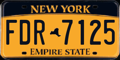 NY license plate FDR7125