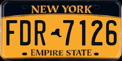 NY license plate FDR7126