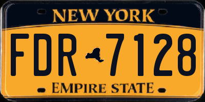 NY license plate FDR7128