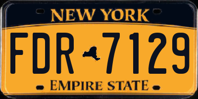 NY license plate FDR7129