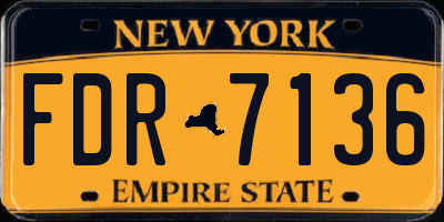 NY license plate FDR7136