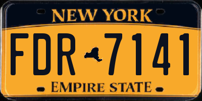 NY license plate FDR7141