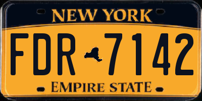 NY license plate FDR7142