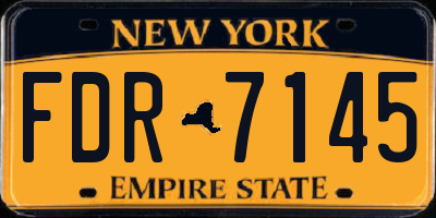 NY license plate FDR7145