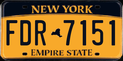 NY license plate FDR7151