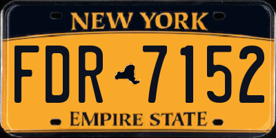 NY license plate FDR7152