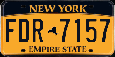 NY license plate FDR7157