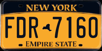 NY license plate FDR7160