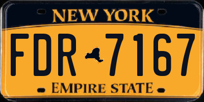 NY license plate FDR7167