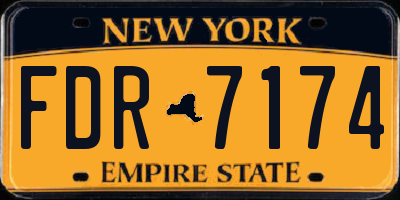 NY license plate FDR7174