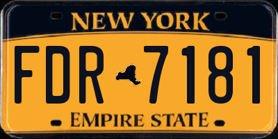 NY license plate FDR7181