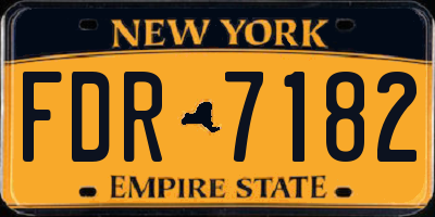 NY license plate FDR7182