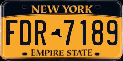 NY license plate FDR7189