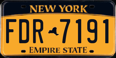 NY license plate FDR7191