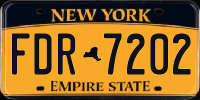 NY license plate FDR7202
