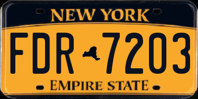 NY license plate FDR7203