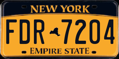 NY license plate FDR7204