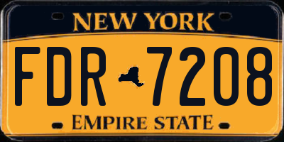 NY license plate FDR7208
