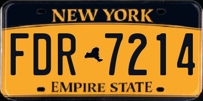 NY license plate FDR7214