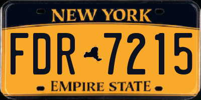 NY license plate FDR7215