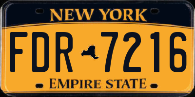 NY license plate FDR7216