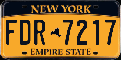 NY license plate FDR7217