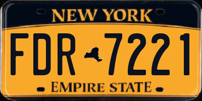 NY license plate FDR7221