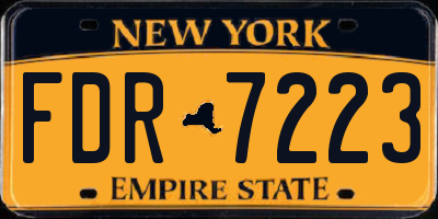 NY license plate FDR7223