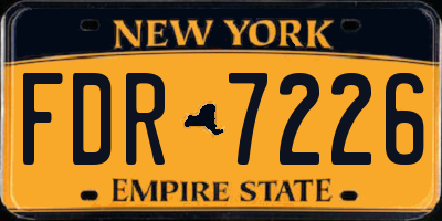 NY license plate FDR7226
