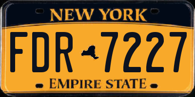NY license plate FDR7227