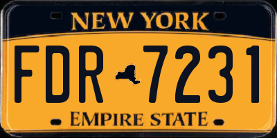 NY license plate FDR7231