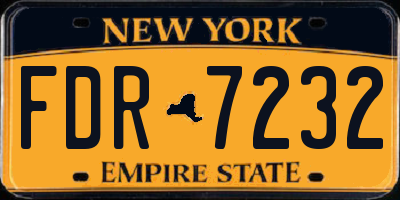 NY license plate FDR7232
