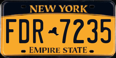 NY license plate FDR7235