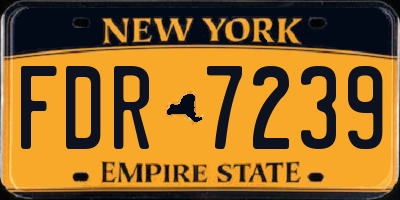 NY license plate FDR7239