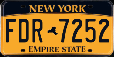 NY license plate FDR7252