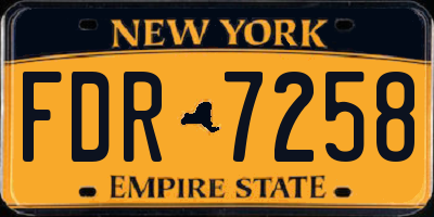 NY license plate FDR7258