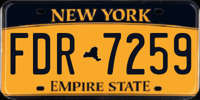 NY license plate FDR7259